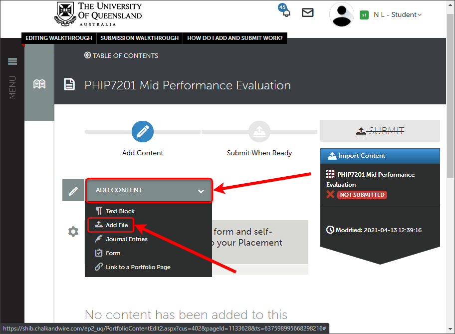 Upload An Eportfolio File Or Document Original Elearning